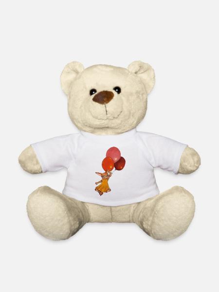 Lapin avec ballons - Nounours - blanc