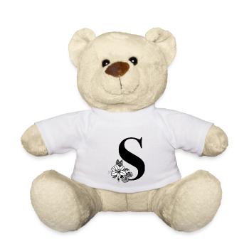 Letter S - Teddy Bear - white - Front