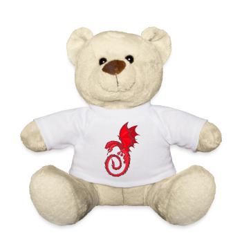Two Headed Merlot Dragon - Teddy Bear - white - Front