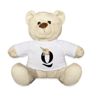 Buchstabe Q Blumen - Teddy - Weiß - Vorne