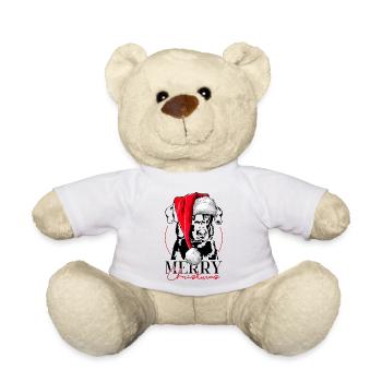 Santa BEAUCERON Merry Christmas Dogs Wilsigns - Teddy Bear - white - Front