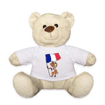 France Fan Horse - Teddy Bear - white - Front
