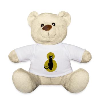 Chat sur fond doré - Nounours - blanc - Devant