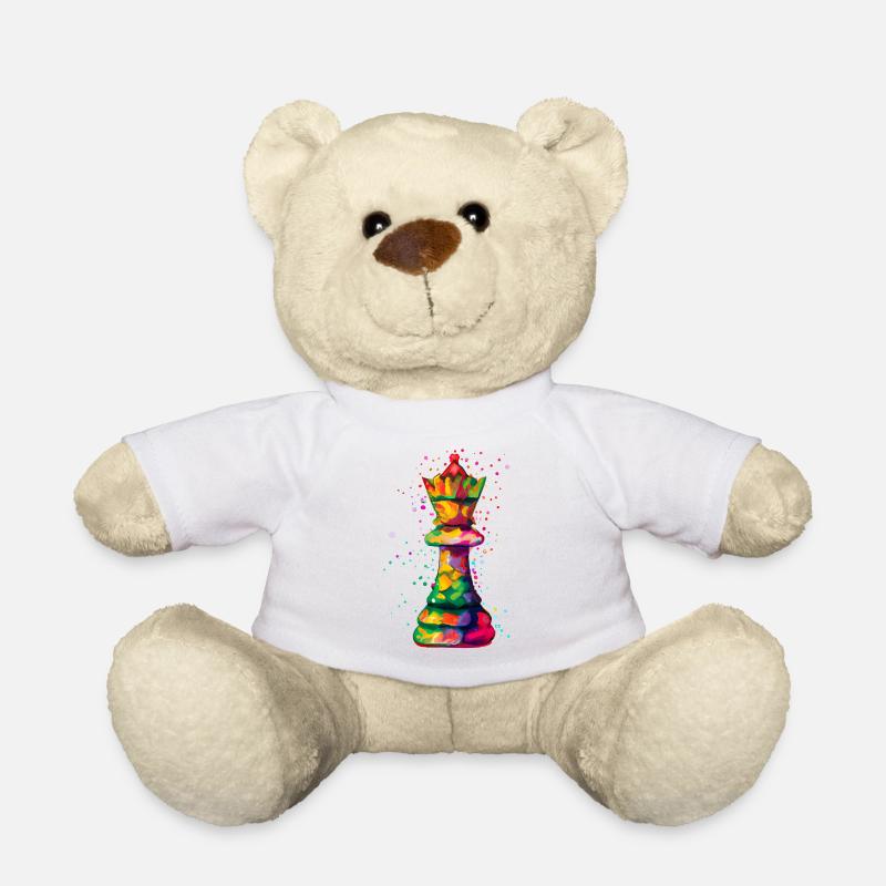 Kunst Schachfigur Königen - Teddy - Weiß