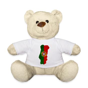 Drapeau du Portugal en forme de pays - Nounours - blanc - Devant