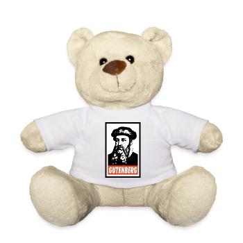 Johannes Gutenberg - Teddy Bear - white - Front
