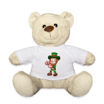 Leprechaun en colère prêt à se battre - Nounours - blanc - Devant
