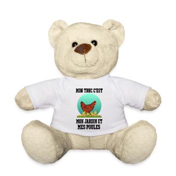 Mon truc c'est mon jardin et mes poules - Nounours - blanc - Devant