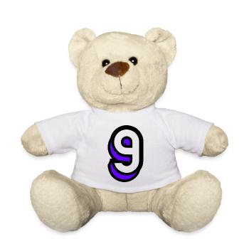 9. 9 ANS. 9e ANNIVERSAIRE. ANNIVERSAIRE 9 ANS. 9 - Nounours - blanc - Devant