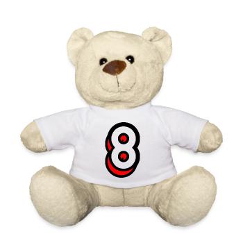 8 ANS. 8e ANNIVERSAIRE. ANNIVERSAIRE 8 ANS. 8 - Nounours - blanc - Devant