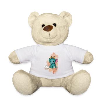 Elefant mit Würfeln - Teddy - Weiß - Vorne