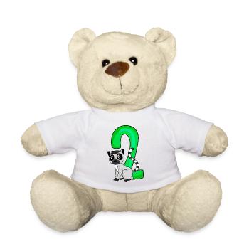 2 birthday 2 years old with animal motif - two - Teddy Bear - white - Front