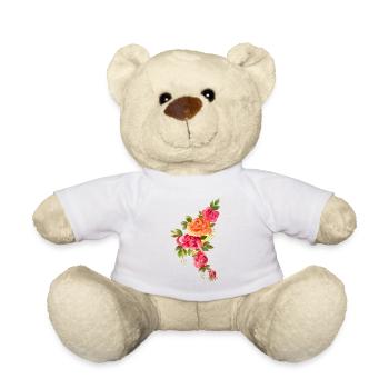 Roses Watercolor Bouquet - Teddy Bear - white - Front