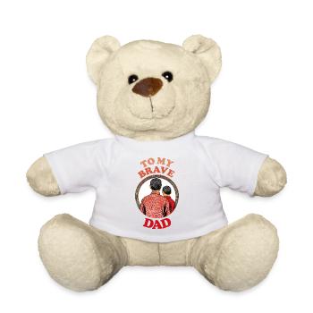 À mon père courageux, joyeuse fête des pères - Nounours - blanc - Devant
