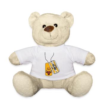 Erkennungsmarke TEXAS Rind USA COWBOY - Teddy - Weiß - Vorne