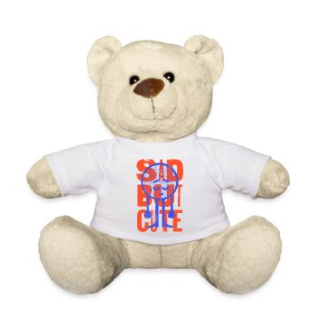 Triste mais mignon, drôle rétro - Nounours - blanc - Devant