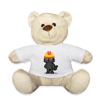 Pixel Cat Mignon Cartoon Black Cat Lovers Cadeaux - Nounours - blanc - Devant