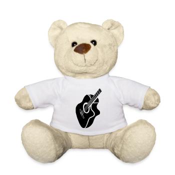 schwarze Gitarre - Teddy - Weiß - Vorne