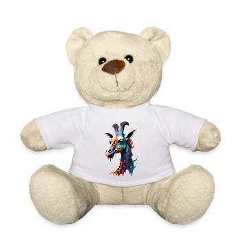 Giraffe, colorful - Teddy Bear - white - Front
