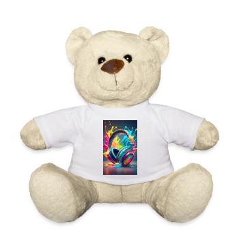 Casque coloré - Nounours - blanc - Devant