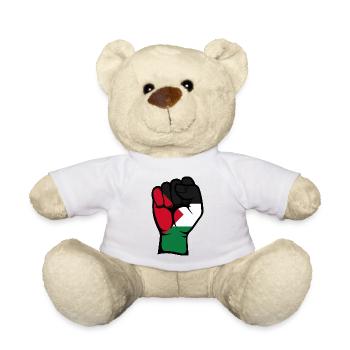 Palestine Flag Fist Symbol - Teddy Bear - white - Front
