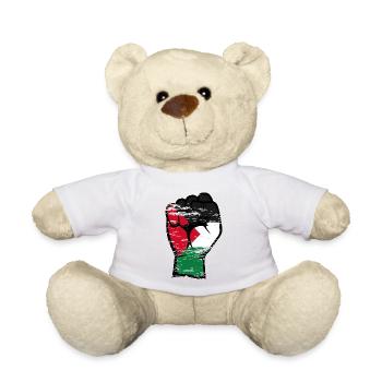 Palestine flag fist symbol used - Teddy Bear - white - Front