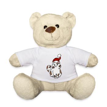 Chat de Noël - Nounours - blanc - Devant