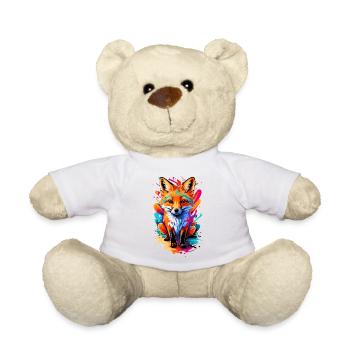 Baby Fox - Cute Red Fox - Colorful Fox - Teddy Bear - white - Front