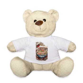 Japan Retro Ramen Ukiyo-e Tokyo Wave Art - Teddy Bear - white - Front