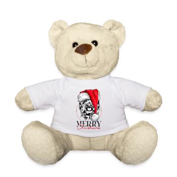 Père Noël Cairn Terrier joyeux Noël chiens Wilsigns - Nounours - blanc - Devant