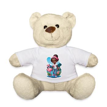 Idée cadeau flamant rose pour les enfants - Nounours - blanc - Devant