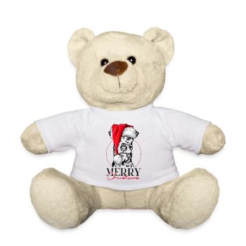 Père Noël Irish Terrier joyeux Noël chiens Wilsigns - Nounours - blanc - Devant