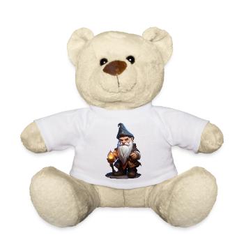 Dwarves Magician with Staff – Fantasy RPG Cartoon - Teddy Bear - white - Front