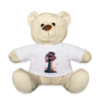 Starry night lighthouse by the sea - Teddy Bear - white - Front