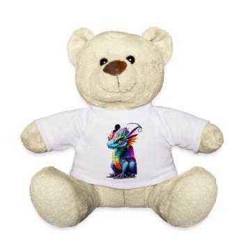 Süßer chinesischer Baby Drache bunt Männer Frauen - Teddy - Weiß - Vorne