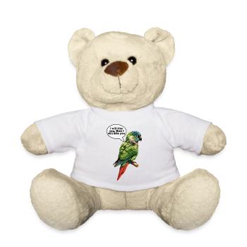 Funny Green Cheeked Conure Design - Teddy Bear - white - Front