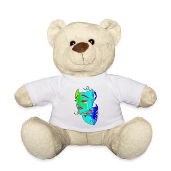 Beautiful female paint art Face colorful woman - Teddy Bear - white - Front