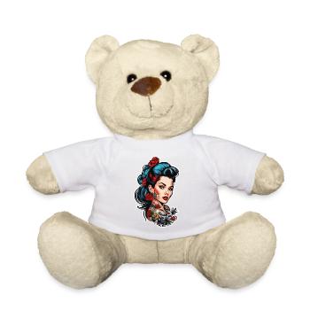 Rockabilly / Pin-up Girl / Frauenpower / 50er - Teddy - Weiß - Vorne