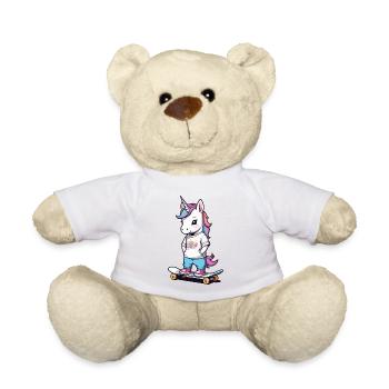 Licorne patineuse mignonne - Nounours - blanc - Devant