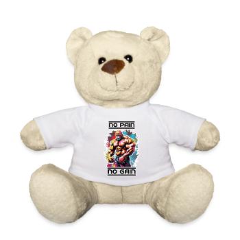 Bodybuilder / Sports / Fitness / Monkey / Muscles - Teddy Bear - white - Front