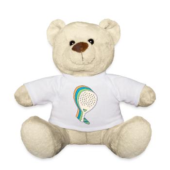 Padel Paddle Racket Tennis Sport I Gift - Teddy Bear - white - Front