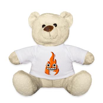 Feu avec visage qui est content - Nounours - blanc - Devant