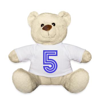 5. 5 YEARS. 5th ANNIVERSARY. 5 YEAR ANNIVERSARY - Teddy Bear - white - Front