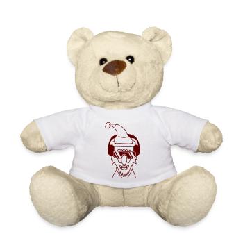 Party Santa Claus Cool Christmas Winter Music - Teddy Bear - white - Front