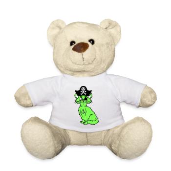 Mignon Pirate Chats Buccaneer Oeil Patch Chapeau Costume - Nounours - blanc - Devant