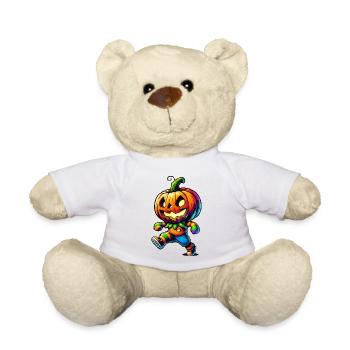 Dancing pumpkin – colorful Halloween illustration - Teddy Bear - white - Front