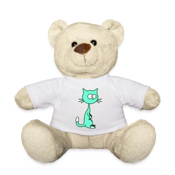 Neugierige Katze Guckt Lustig Ulkig Albern Komisch - Teddy - Weiß - Vorne