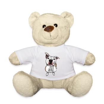 American Staffordshire Terrier dans le style comique - Nounours - blanc - Devant