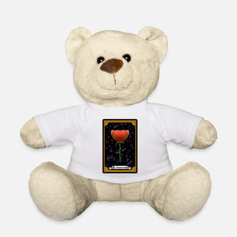 Carte de Tarot "L'amour" - Nounours - blanc