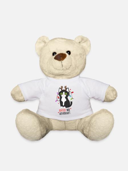 Rentier war Ausverkauft Schwarze Katze Xmas - Teddy - Weiß